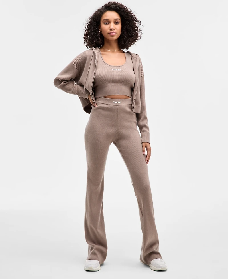 Guess Women's Flaminia Ribbed Sweater Flare Pants