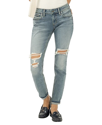 Silver Jeans Co. Women's Girlfriend Mid Rise Skinny Leg