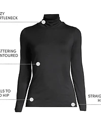 Lands' End Women's Tall Lightweight Jersey Skimming Long Sleeve Turtleneck