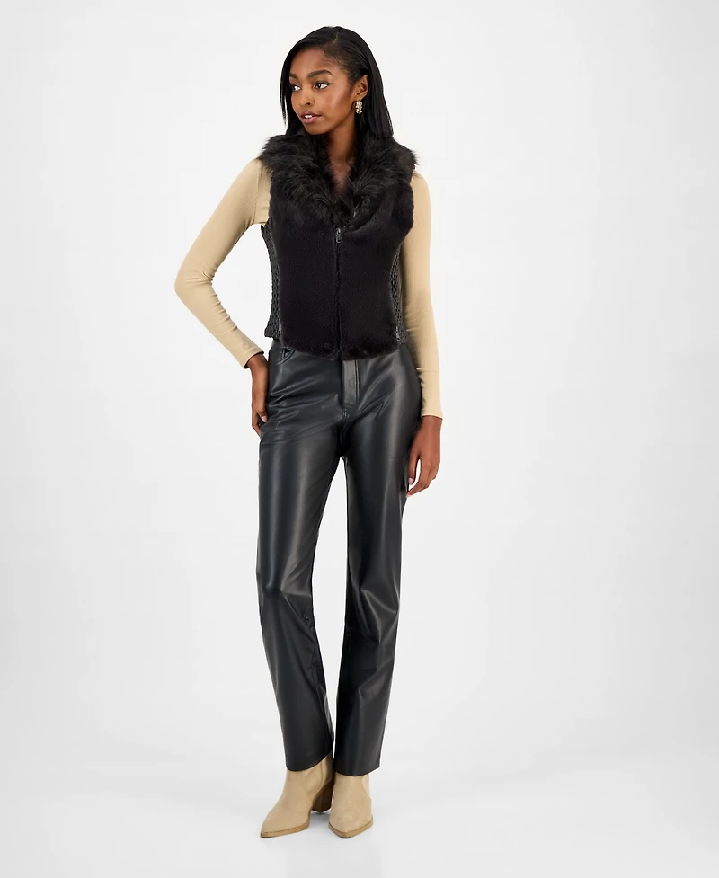 Guess Women's Amari Sleeveless Faux Fur Vest
