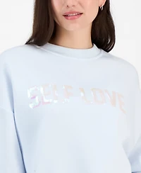 Madden Girl Juniors' Sequin Self Love Sweatshirt
