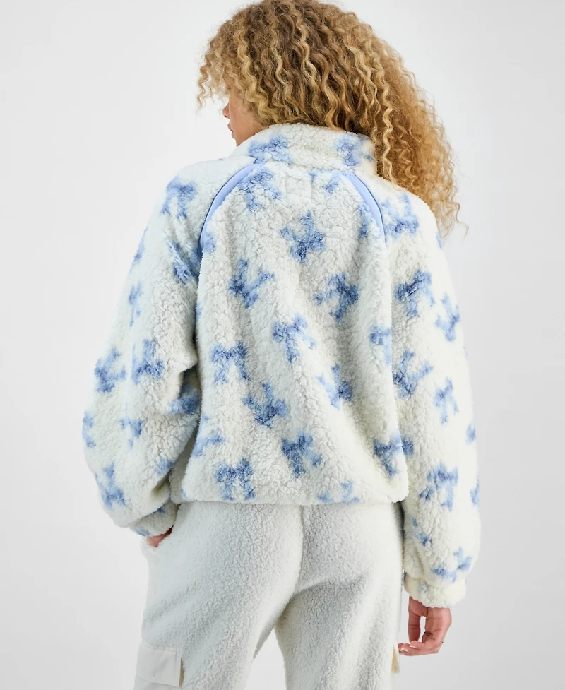 Hippie Rose Juniors' Quarter-Zip Sherpa Jacket