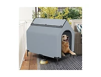 Akiudex Outdoor Elevated Pet House with Ventilated Windows