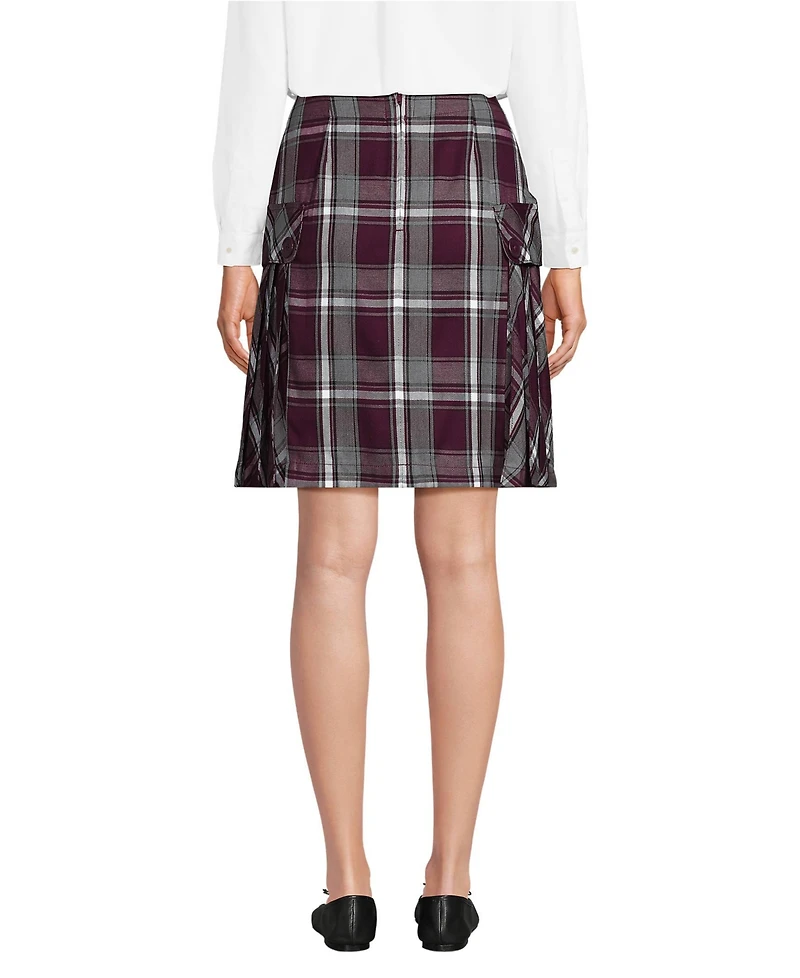 Lands' End Women's Above the Knee Plaid Side Pleat Skort
