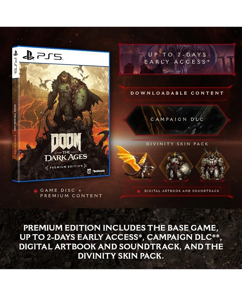 Microsoft Doom The Dark Ages Premium Edition for Playstation 5