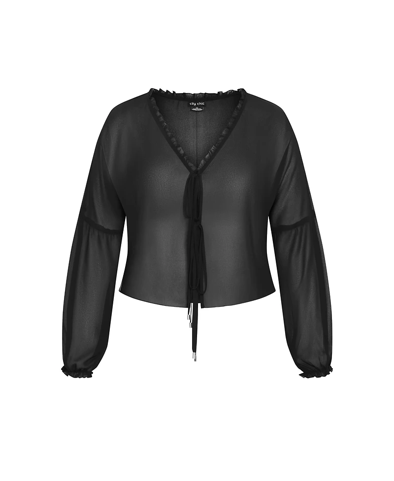 City Chic Plus Corina Plain Top