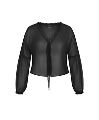 City Chic Plus Corina Plain Top