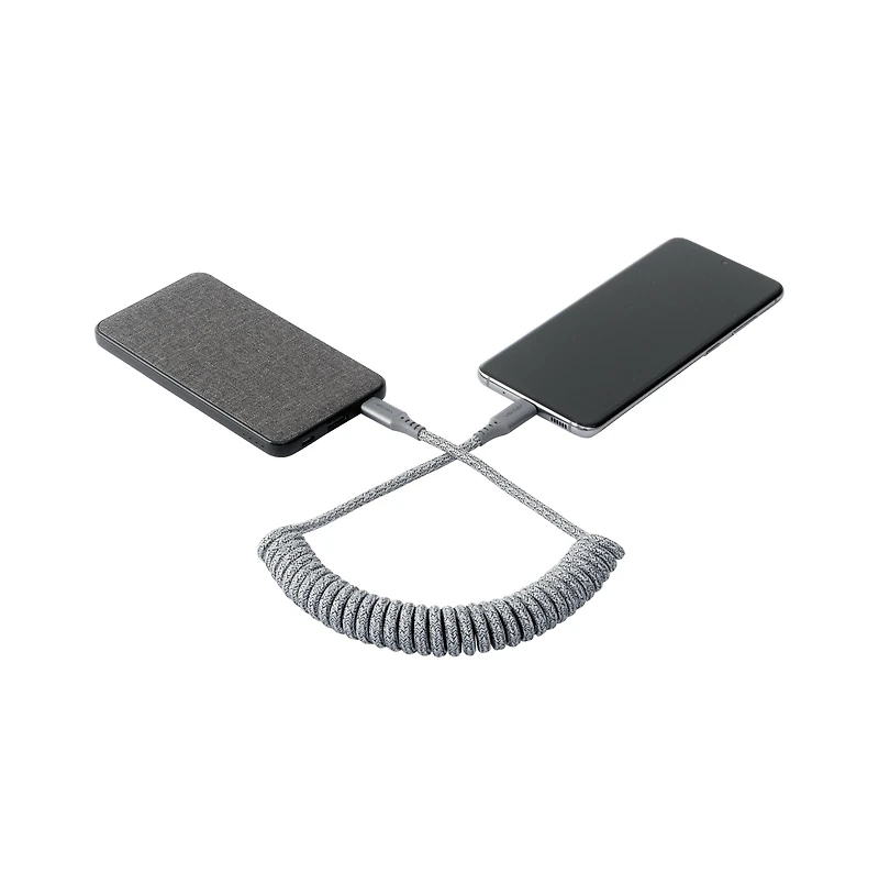 Ventev Helix Usb C to Usb C High Speed Travel 3 Foot Cable-Gray