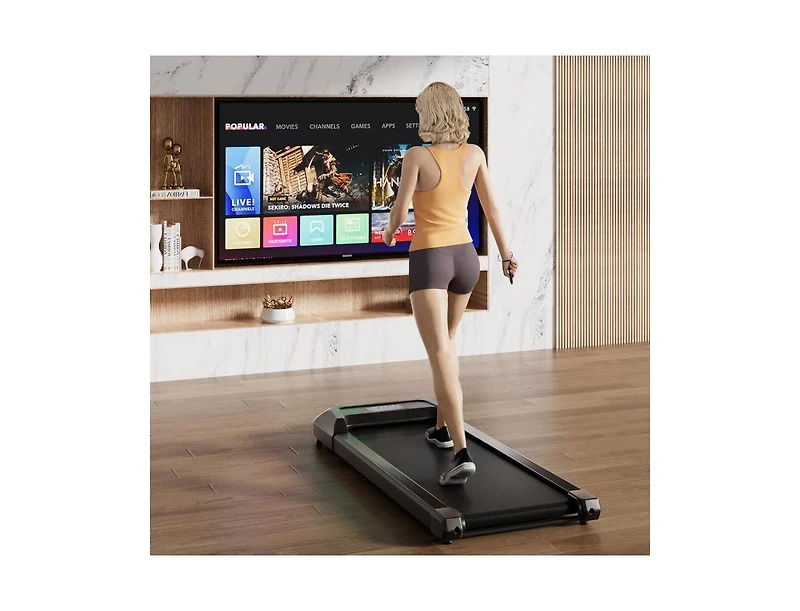 Akiudex Slim Under Desk Walking Pad Treadmill with Remote and Incline Option