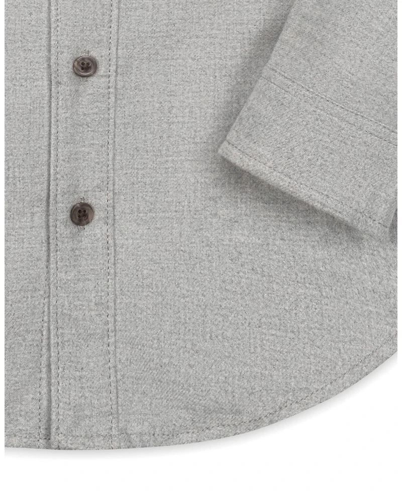 Hope & Henry Little and Big Boys' Organic Long Sleeve Flannel Button Down Shirt with Elbow Patches