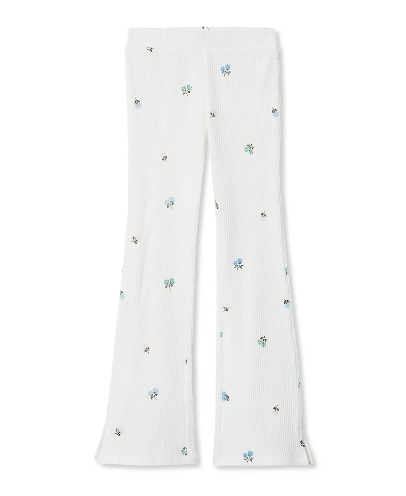 Lands' End Girls Ribbed Flare Leggings