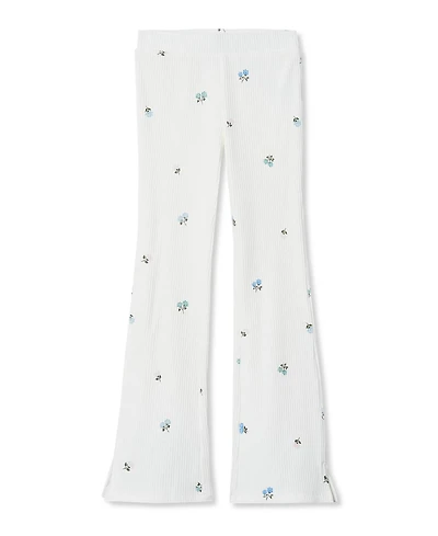 Lands' End Girls Ribbed Flare Leggings