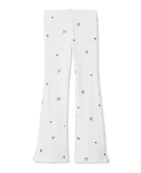 Lands' End Girls Ribbed Flare Leggings