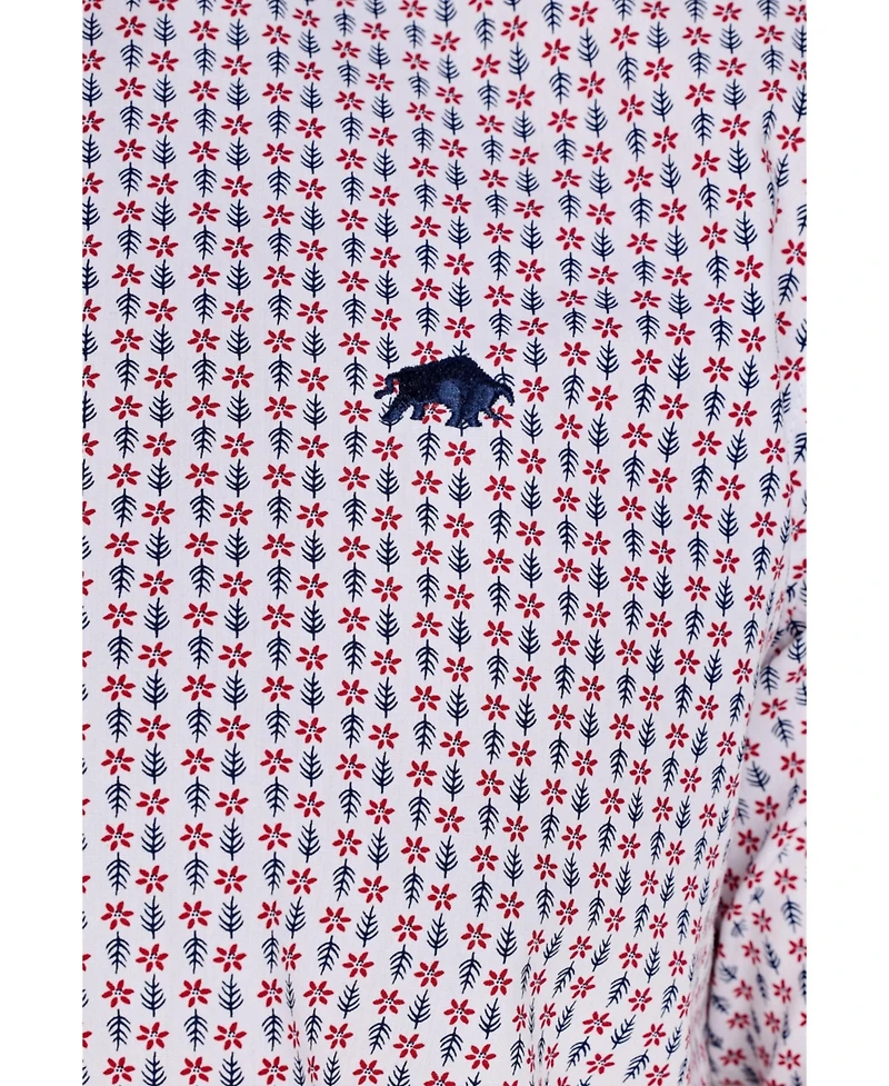 Raging Bull Short Sleeve Flower Cotton Poplin Shirt