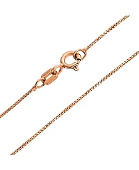 Bling Jewelry Plain Simple 0.8MM Thin Box Chain Necklace Rose Gold Plated Sterling Silver