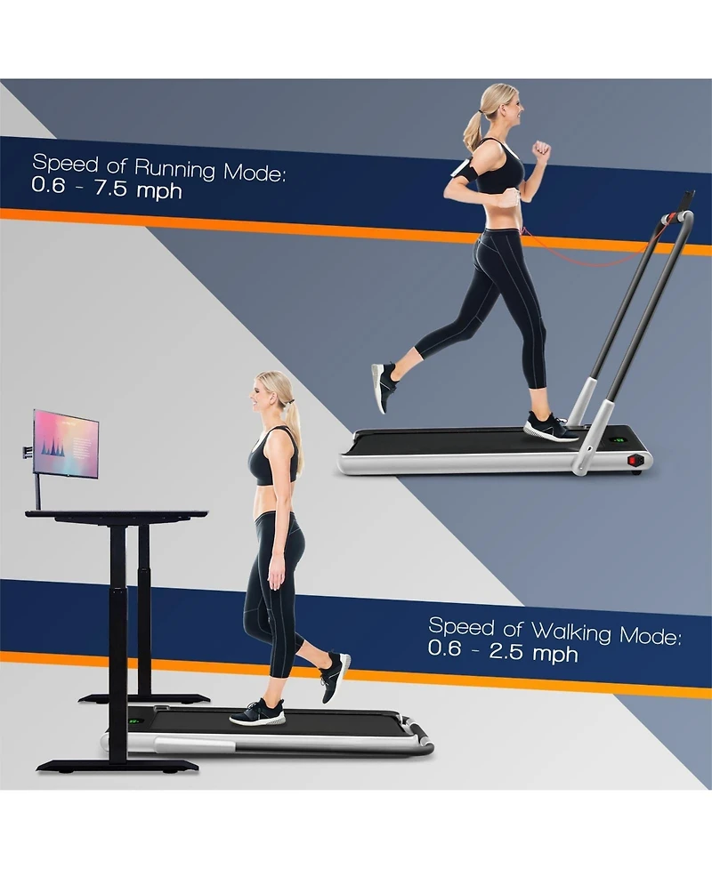 Akiudex 2-in-1 Folding Treadmill with Led Display and Remote