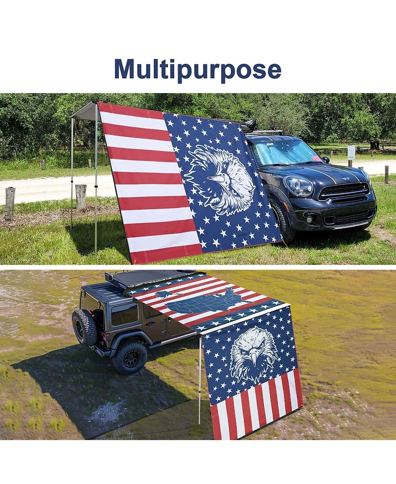 Yescom 6.5x7.8 Ft Carside Awning Replacement Fabric with Side Wall Roof Rack Overland