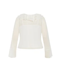 City Chic Women's Plus Luscious Sheer Ruffles Top