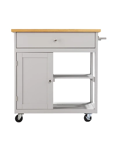 Slickblue Rolling Kitchen Island with Storage Space, Towel Rack, and Utility Drawer