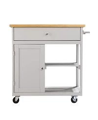 Slickblue Rolling Kitchen Island with Storage Space, Towel Rack, and Utility Drawer