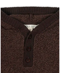 Hope & Henry Little and Big Boys' Organic Long Sleeve Hooded Henley Sweater