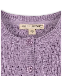 Hope & Henry Girls Organic Long Sleeve Textured Cardigan Sweater