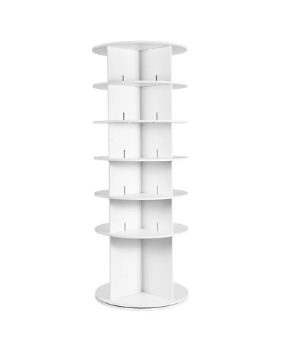 Slickblue 6-Tier Rotating Shoe Rack Tower, 360° Spinning Round Organizer for Entryway Storage