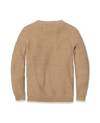 Hope & Henry Little and Big Boys' Organic Long Sleeve Crewneck Sweater with Buttons