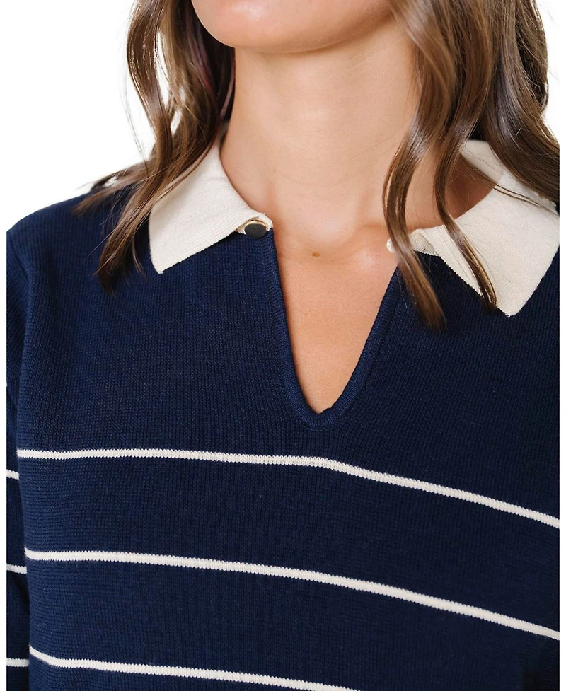 Hope & Henry Women's Organic Long Sleeve Collared Sweater Dress