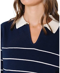 Hope & Henry Women's Organic Long Sleeve Collared Sweater Dress