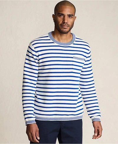 Lands' End Men's Long Sleeve Textured Cotton Crewneck Sweater