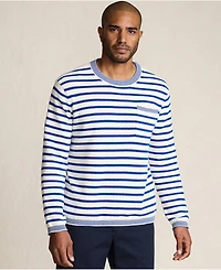 Lands' End Men's Long Sleeve Textured Cotton Crewneck Sweater