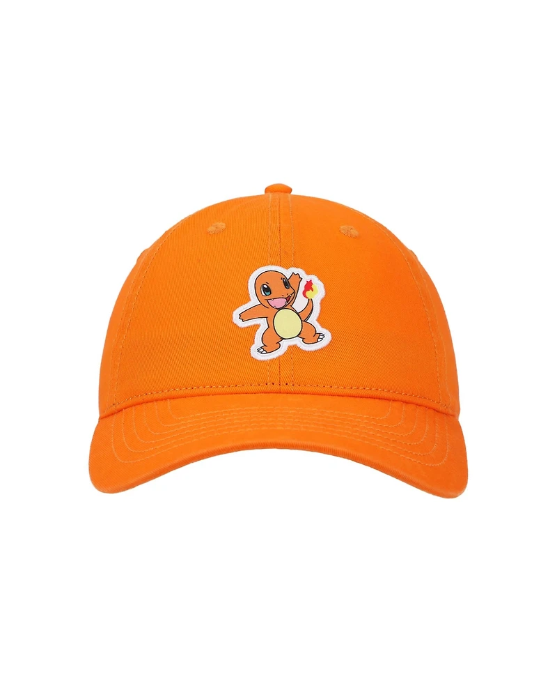 Pokemon Charmander Printed Patch Orange Unstructured Baseball Cap