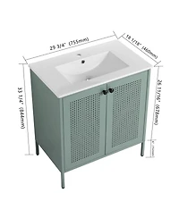 Casainc 30 Inch Freestanding Bathroom Vanity with Ceramic Sink and Storage Space