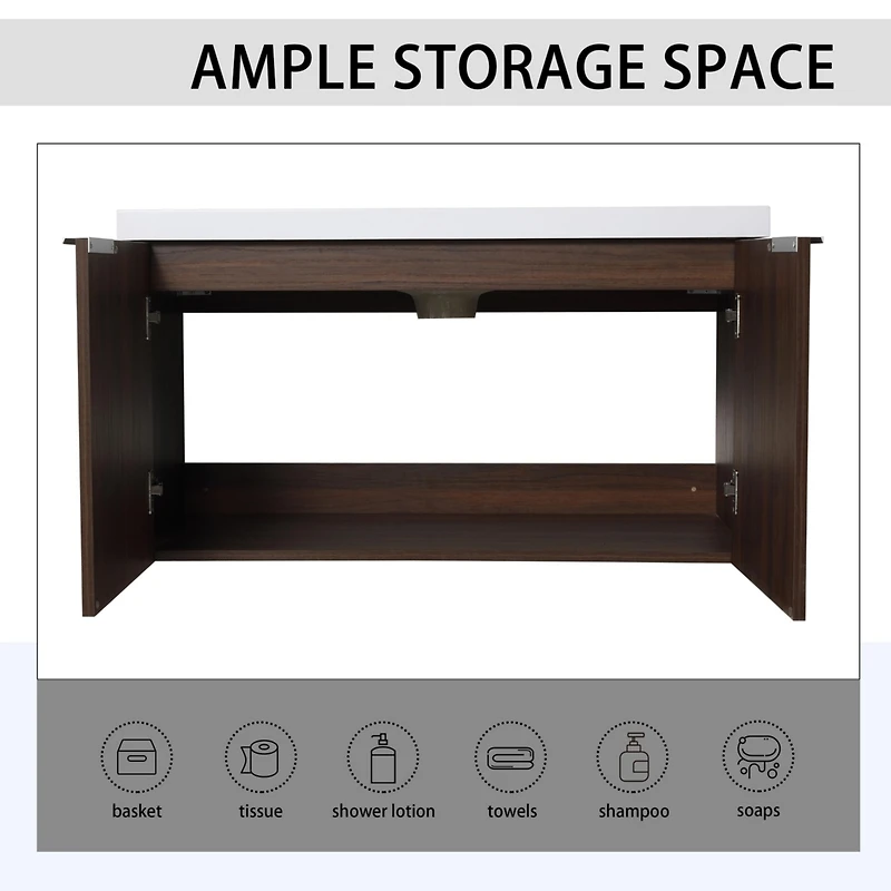 Casainc 36 Inch Floating Bathroom Vanity with Sink and Soft-Close Double Doors