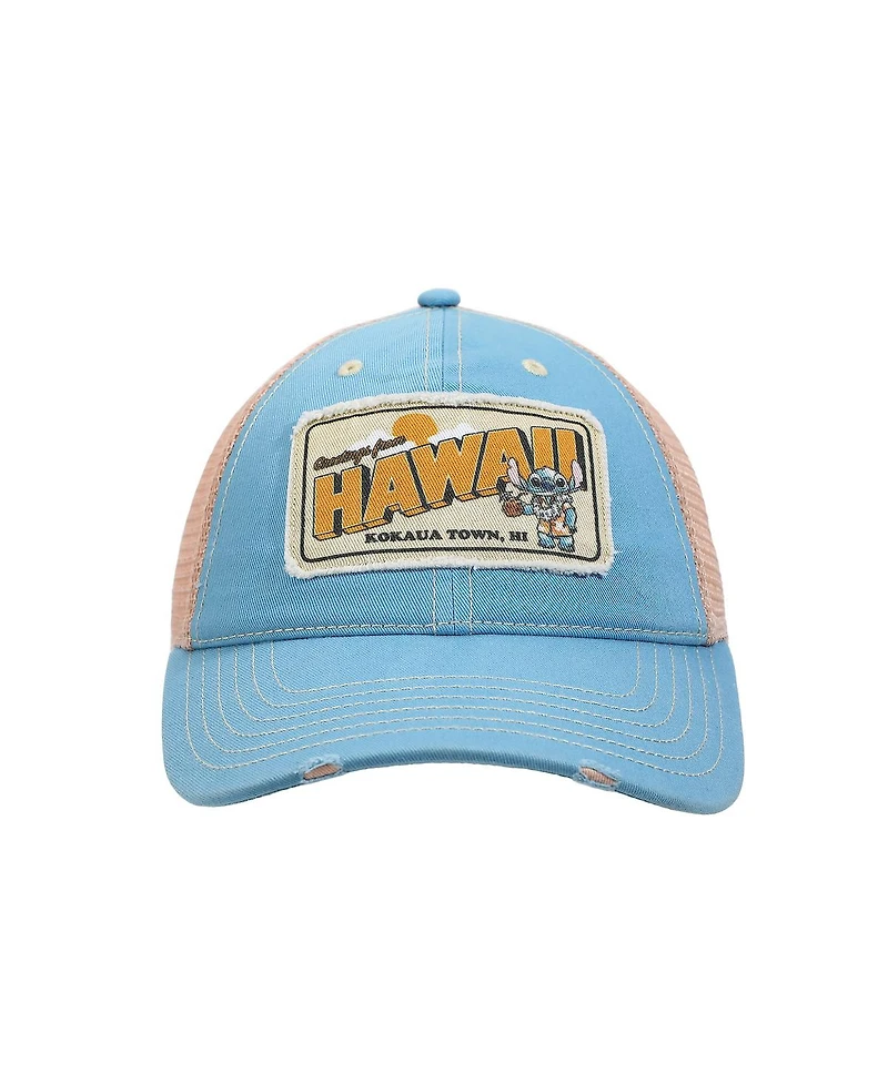 Disney Men's Stitch Hawaii Blue & Pink Unstructured Baseball Cap