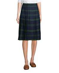 Lands' End Women's Below The Knee Plaid Pleated Skirt