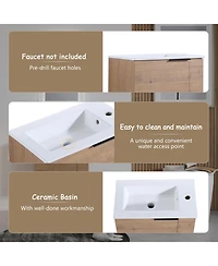 Casainc 22 Inch Floating Bathroom Vanity with Sink and Soft-Close Door for Small Bathrooms