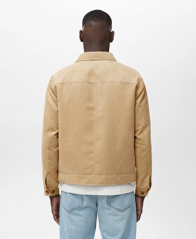 Mango Men's Suede Leather-Effect Overshirt