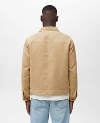 Mango Men's Suede Leather-Effect Overshirt