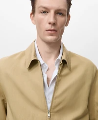 Mango Men's Zipper Linen Jacket