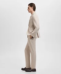 Mango Men's Stretch Fabric Super Slim-Fit Suit Pants