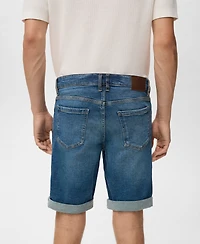 Mango Men's Slim-Fit Denim Bermuda Shorts