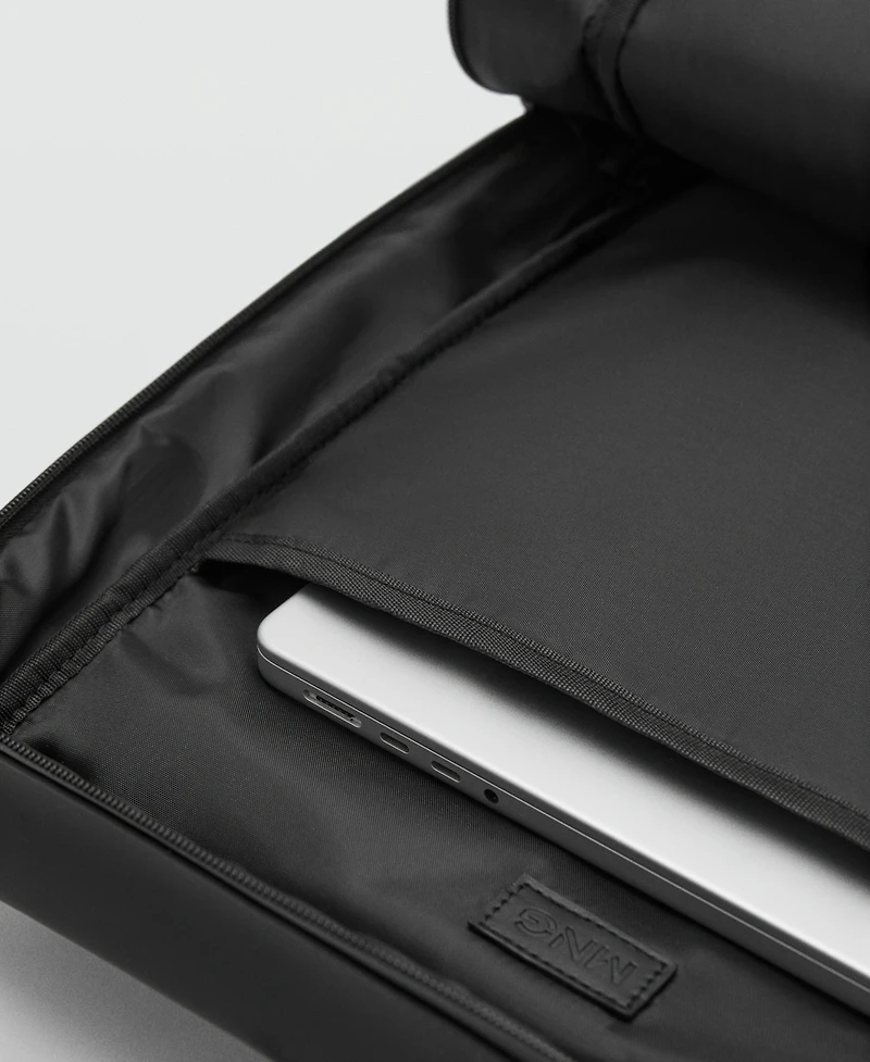 Mango Men's Rubberized Flap Closure Backpack