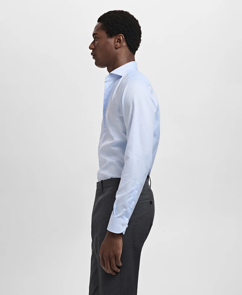 Mango Men's Slim Fit Structured Dress Shirt