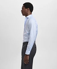 Mango Men's Slim Fit Structured Dress Shirt