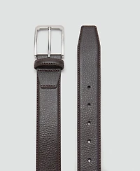 Mango Men's Beaten Leather Belt