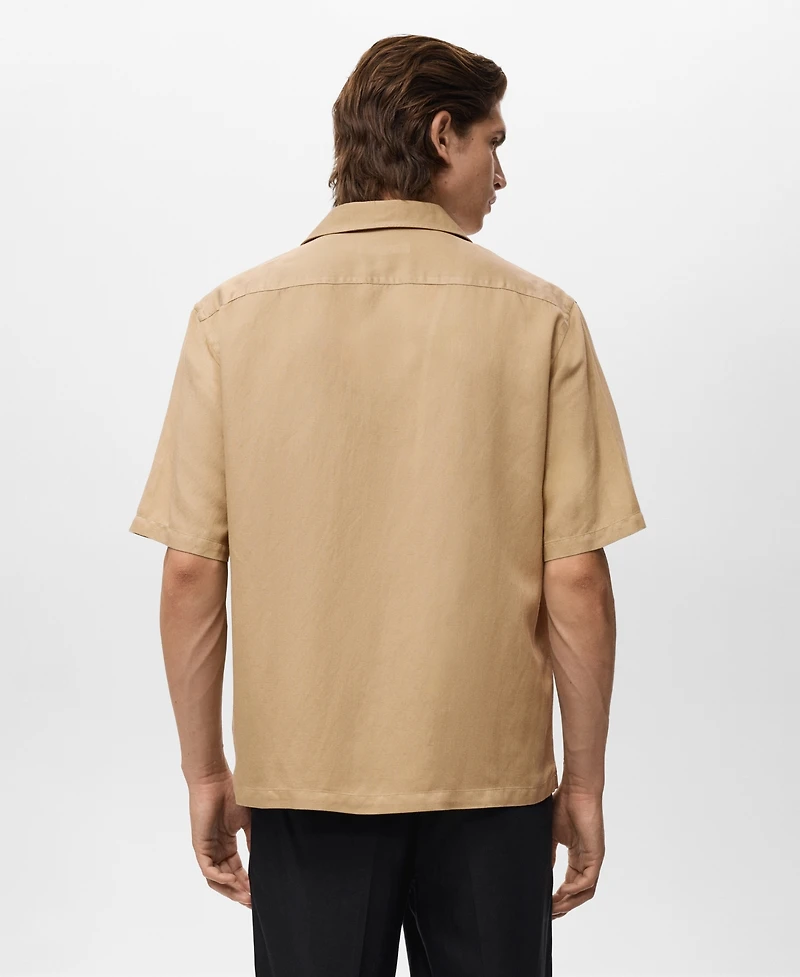Mango Men's Regular-Fit Linen Blend Shirt