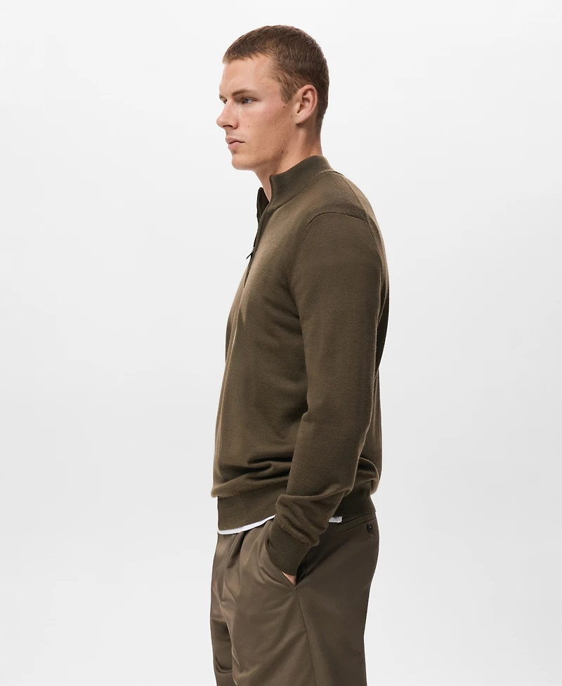 Mango Men's Perkins Neck Wool Sweater