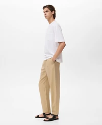 Mango Men's Straight-Fit Pleated Pants